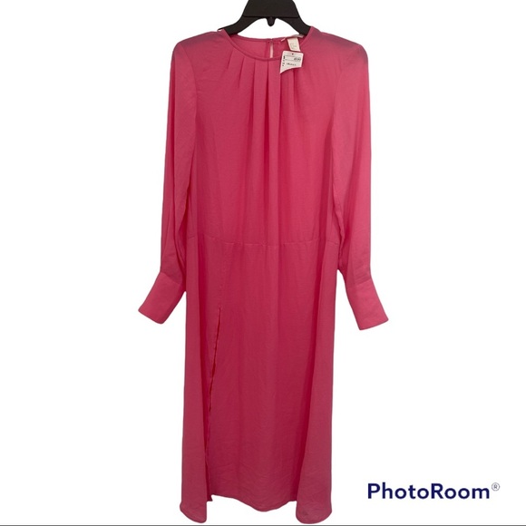 - H & M pink barbie  midi  dress size 4 NWOT - Picture 1 of 14
